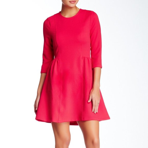 Jack by BB Dakota Deon Textured Ponte Pleat Dress Black Small - Picture 10 of 11